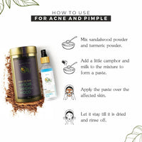 O4U - Mysore Sandalwood Powder And Sandalwood Water for- De Tan, Glowing Skin, Oil Control, Fades Acne Scars - 150gm