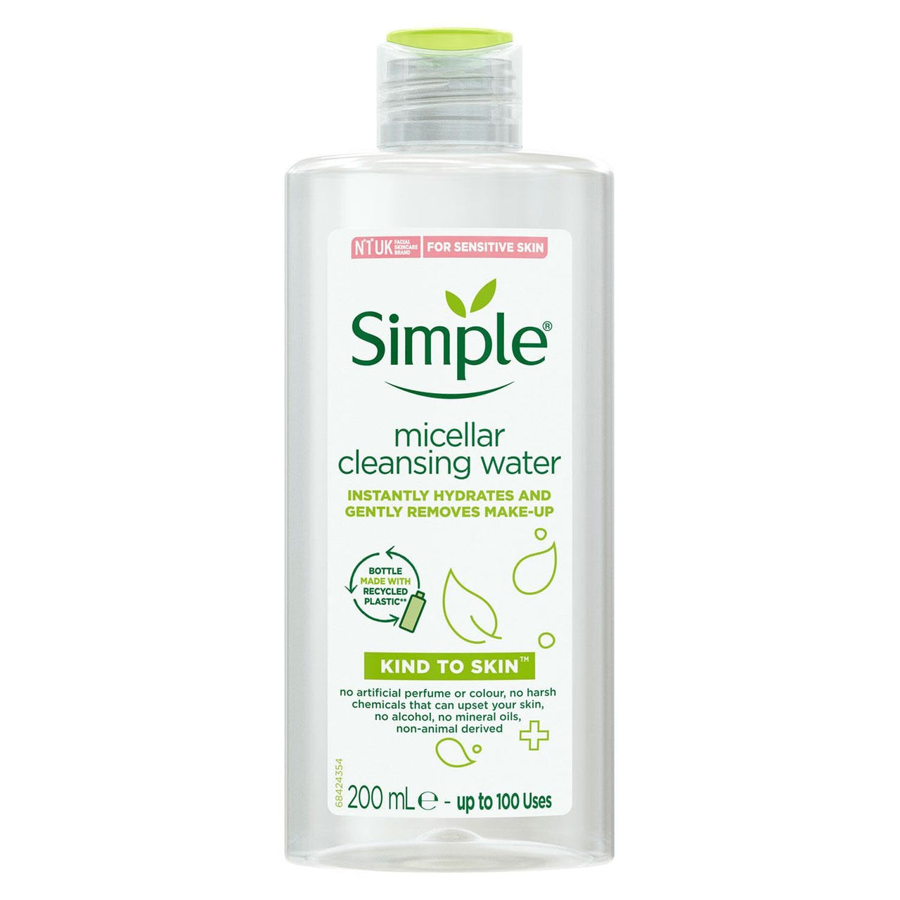 Simple Kind To Skin Micellar Cleansing Water 200 ml | Gently Removes Make-Up & Hydrates | For All Skin Types
