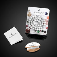 BEADNOVA Natural White Howlite Beads Natural Crystal Beads Stone Gemstone Round Loose Energy Healing Beads with Free Crystal Stretch Cord for Jewelry Making (8mm, 45-48pcs) 8mm 09) White Howlite Round Beads