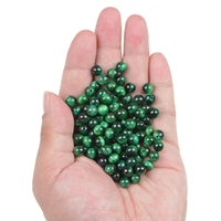 Bymitel 210pcs Natural Crystal Beads Stone Gemstone Round Energy Healing Loose Beads with Stretch Cord for Jewelry Making Bracelets Anklets (Green Tiger's  Eye, 6mm 210pcs) Green Tiger's  Eye
