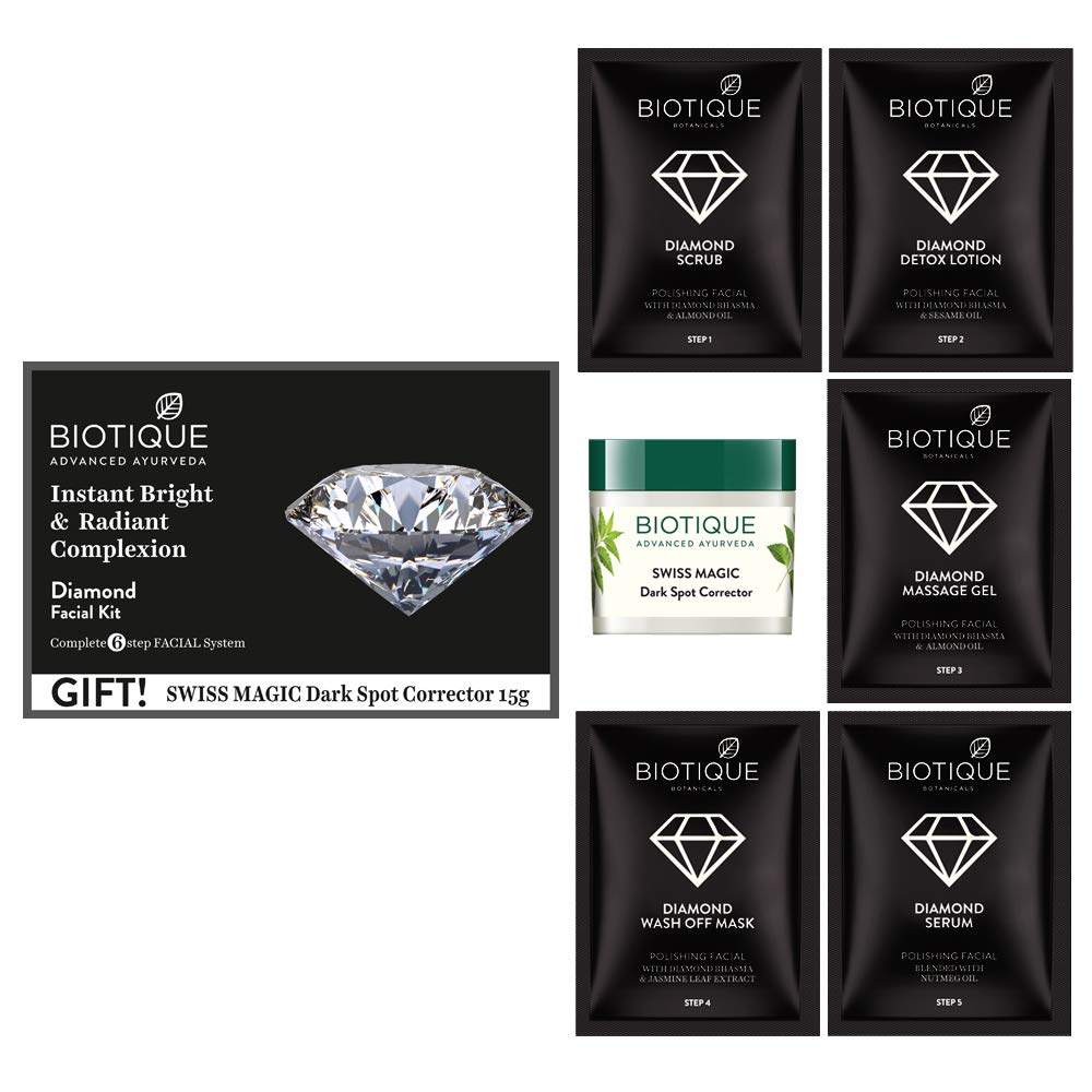 Biotique Bio Gold Radiance Facial Kit, 65 g & Biotique Bio Diamond Facial Kit, 65g