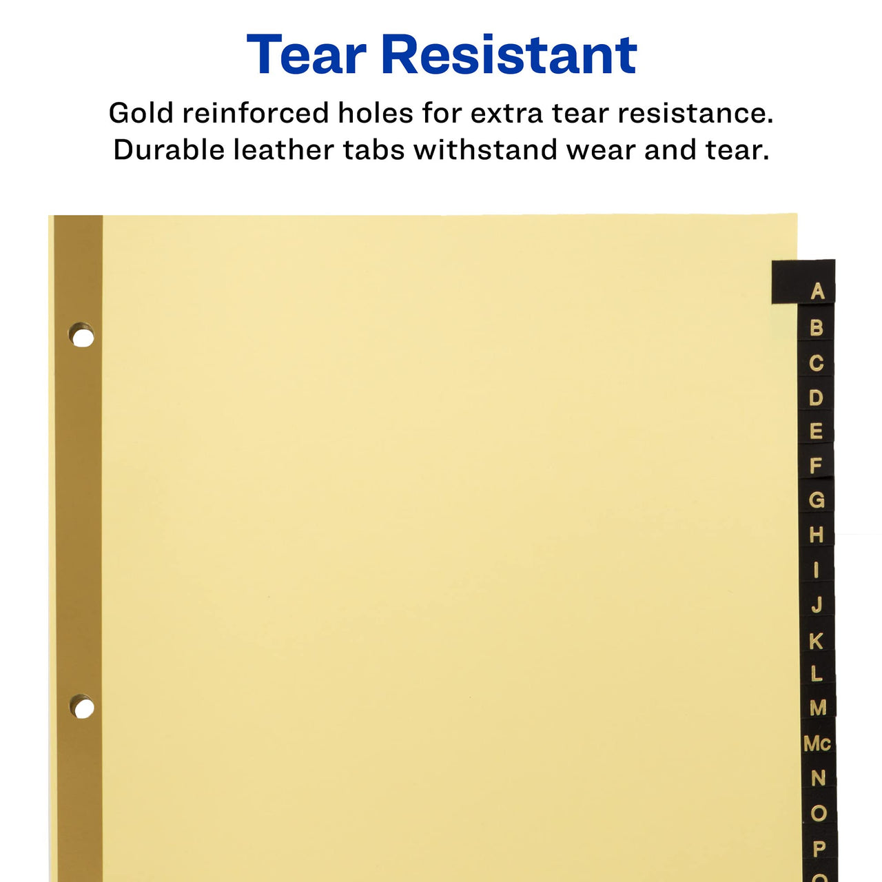 Avery A-Z Dividers for 3 Ring Binders, 25-Tab Sets, Pre-Printed Black Leather Tabs, 3 Binder Divider Sets (21350) 3 Sets