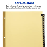 Avery A-Z Dividers for 3 Ring Binders, 25-Tab Sets, Pre-Printed Black Leather Tabs, 3 Binder Divider Sets (21350) 3 Sets