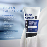 Ustraa Bright Skin Cleansing Kit - Foaming Face Wash - For Skin Brightening - 150 ml | Helps Prevent Blackheads | NO SLS & Face Scrub - De-Tan 100 g - Effective Tan Removal | Bigger Walnut Granules