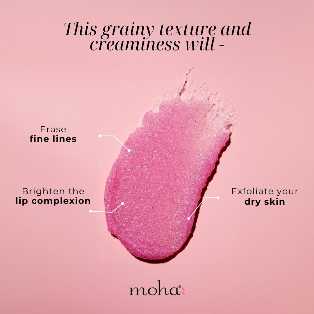 Vedistry Moha: Lip Scrub 12 Gms|Reduction In Dark Lips & Pigmentation|Heals Dry & Chapped Lips|Enriched With Shea Butter, Honey Vitamin E, And C, This Nourishing Lip Scrub Locks In Moisture.