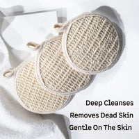 mCaffeine Exfoliating Loofah for Removing Dead Skin | Made of 100% Natural Ramie Fibre | Gentle on the Skin | Sustainable, Unisex | Easy to Hang