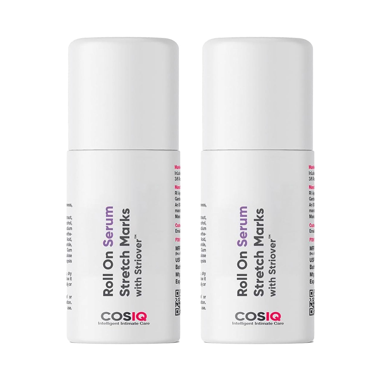 Cos-IQ Stretch Mark Removal Roll-On Serum 80ml | with Striover | Scar Removal | Uneven Skin Tone | All Skin Types | 60 Days Pack
