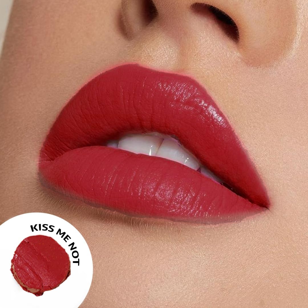 SOKU Censored Matte Long Lasting Lipstick for Women | Creamy Lipstick | Enriched with Jojoba Oil | Moisturising & Waterproof | Smooth Finish & Lightweight (Kiss Me Not 04) - 4.2g