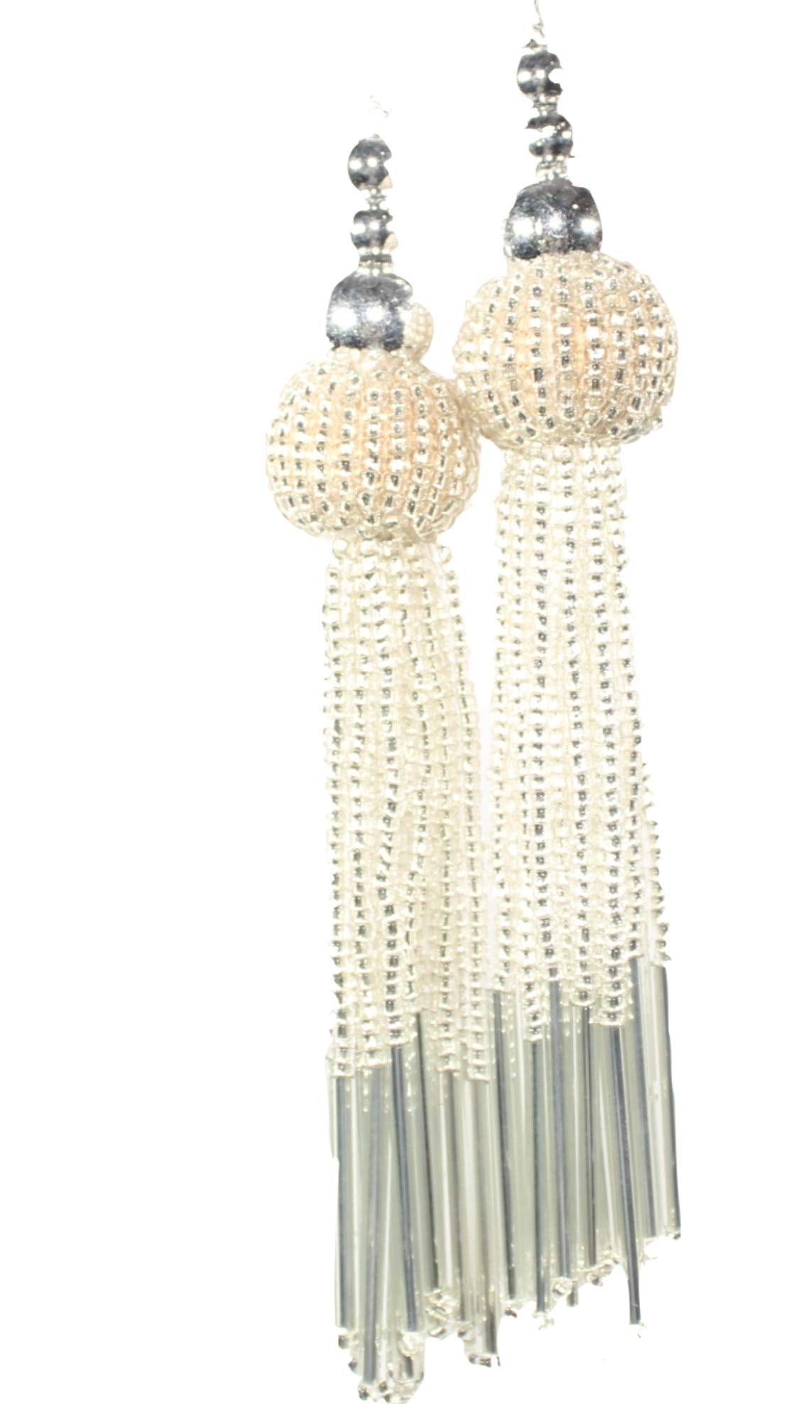 Trendy and Ethnic Acrylic Pearls Tassel Women's  Ethnic Work Hanging Latkan for Sareepallu Blouse Dupatta Lehenga (Set of 1 Pairs)