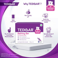 Tedibar Moisturising Baby Bathing Bar 100x2g (Pack of 1) 100% Soap Free No. 1* Pediatrician Prescribed Moisturising Bar - By Torrent Pharma