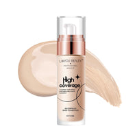 Lakyou Beauty High Coverage Foundation | Lightweight Waterproof Base Makeup | Weightless Matte Effect | Long-Lasting Silky Smooth Finish | 60ml (03(Natural Beige), 60ml)