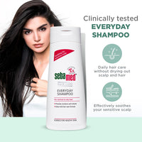 Sebamed Everyday Shampoo 200 ml|pH 5.5|Normal to dry hair| mild|Gives moisture & volume |phthalates & SLS and parabens free |men & women l shampoo for dry scalp Toxin free l Clinically proven l Toxin free