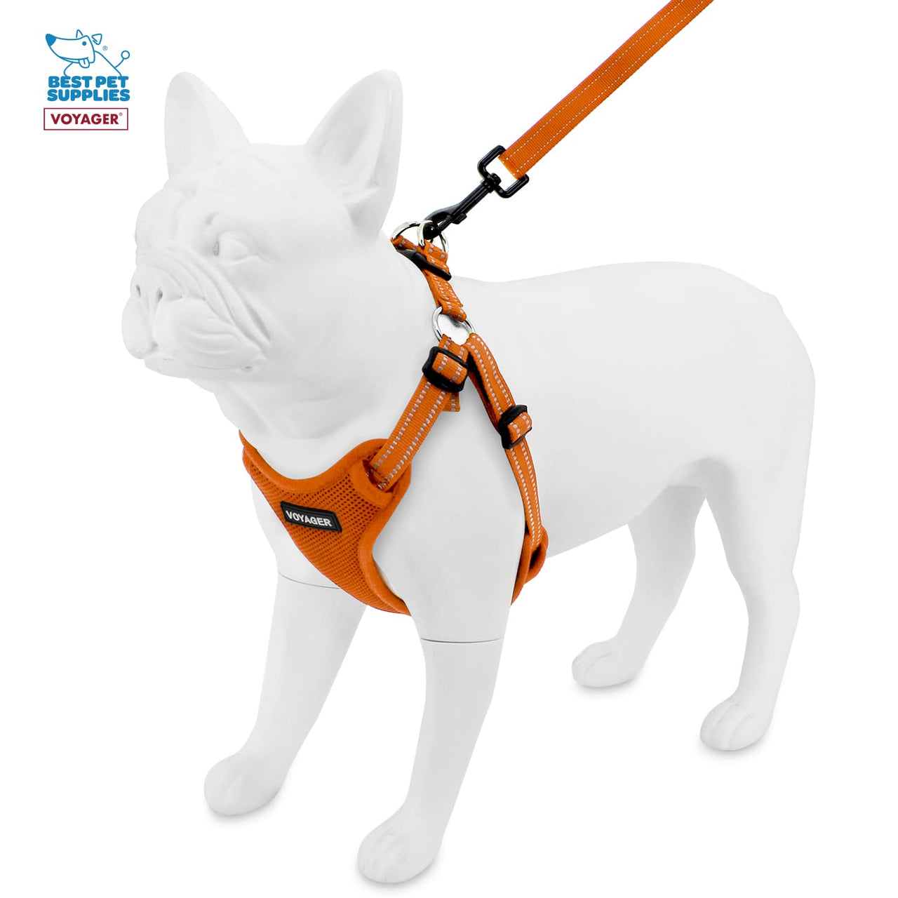 Best Pet Supplies Voyager Adjustable Dog Harness Leash Set with Reflective Stripes for Walking Heavy-Duty Full Body No Pull Vest with Leash D-Ring, Breathable All-Weather - Harness (Orange), XS Harness Leash Set (Orange) XS (Chest: 13 - 16")
