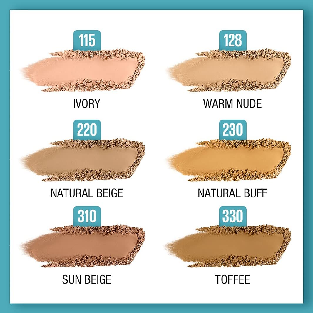 Maybelline New York Fit Me Matte+Poreless Liquid Foundation & Compact Powder For Oily Skin,Natural, Matte, Fit Me Shade 128 Warm Nude, Everyday Base, Flawless Base Makeup, Combo Pack, 8 Gm, Cream