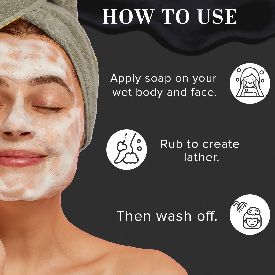 Khadi Natural Charcoal Soap |Deep Cleansing | Purifying | Oil Control | 125g (Pack of 4)