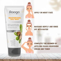 Raaga Professional Moisturizing Facewash, with Shea Butter, Jojoba and Almond Oil, 80ml, Gently Cleanses Skin, Removes dirt and impurities, for Normal to Dry Skin