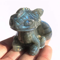 Anlingem Healing Crystal Stone Human Reiki Skull Figurine Statue Sculptures Labradorite Fly Dragon Crystal Halloween AL-LT