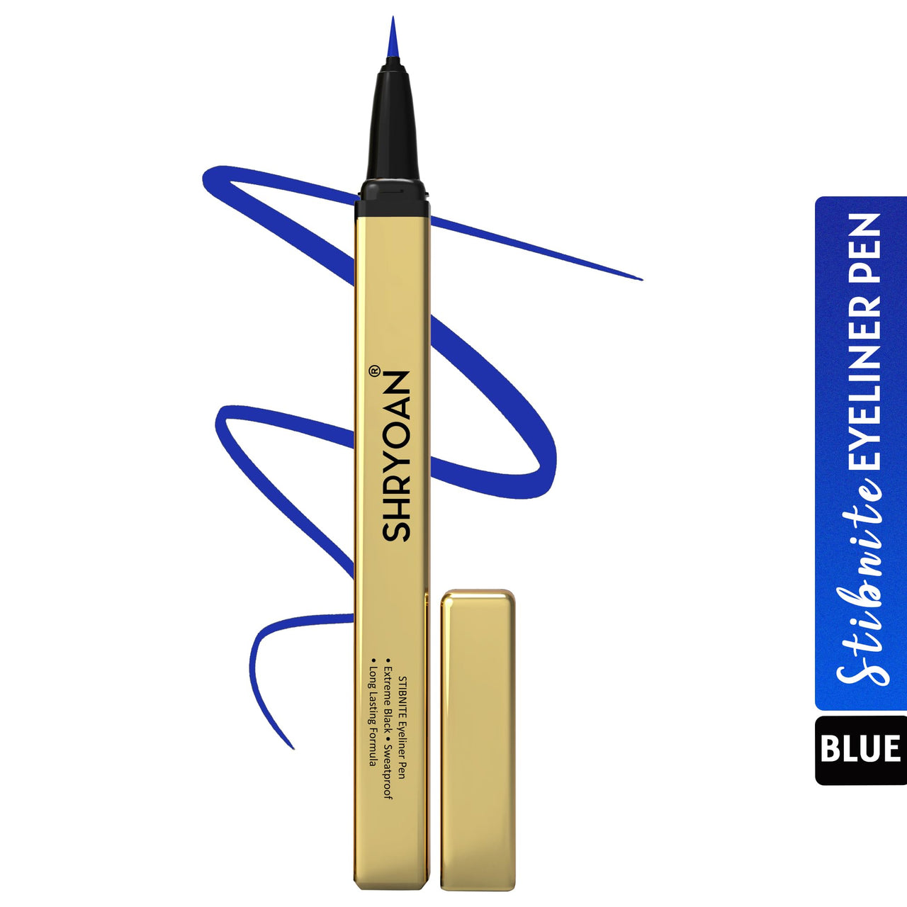 Shryoan Stibnite Eyeliner Pen| Intense Eyeliner | Matte Eyeliner | Lasts Long up to 24 hours | Tear, Sweat & Smudge Proof | (1.2g) | Color- Blue