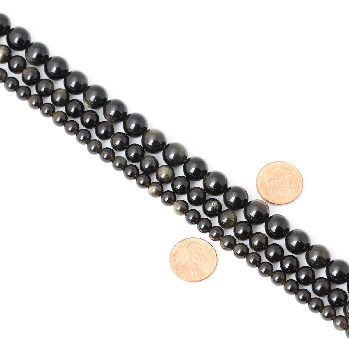 CHEAVIAN 45PCS 8mm Natural Golden Obsidian Gemstone Round Loose Beads Crystal Energy Stone Healing Power for Jewelry Making 1 Strand 15" Gold Obsidian