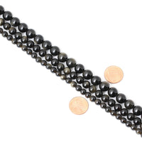 CHEAVIAN 45PCS 8mm Natural Golden Obsidian Gemstone Round Loose Beads Crystal Energy Stone Healing Power for Jewelry Making 1 Strand 15