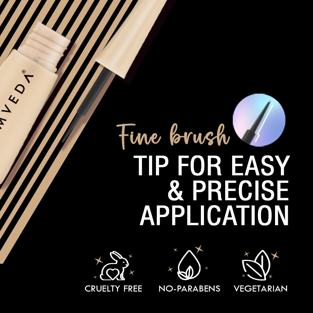 Glamveda Super Matte Liquid Eyeliner – Black, Smudge-Proof, Waterproof, Quick Drying | 24-Hour Long Stay | Smooth Application | Bold, Clean, Smudge-Free Look