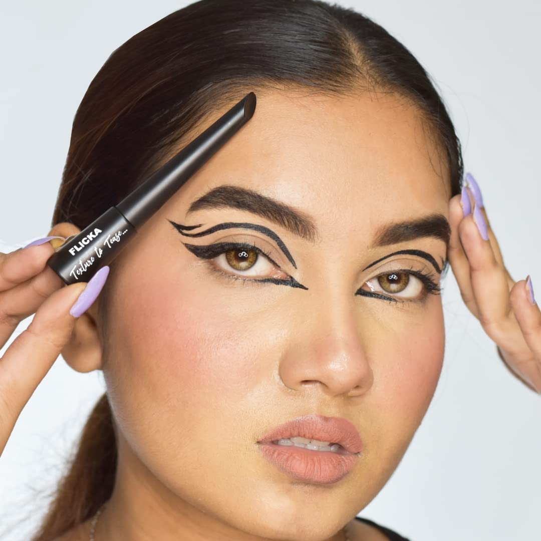 FLiCKA Breathtaking Eyes Kajal White & Texture To Tease Liquid Eyeliner Combo