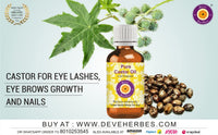 Deve Herbes Pure Castor Oil (Ricinus communis) with Glass Dropper | Cold Pressed | Natural | Undiluted | For Diluting Essential Oils | For Hair, Skin & Massage | Men & Women | 50ml