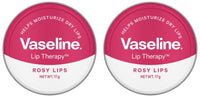 Vaseline Lip Tins Rosy Lips, 17 g | Provides Hydration, Sheer Pink Tint & Glossy Shine (Pack of 2)