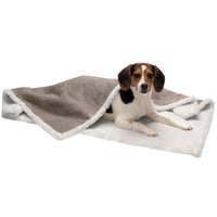 Furhaven Waterproof & Self-Warming Throw Blanket for Dogs & Indoor Cats, Washable & Reflects Body Heat - Soft-Edged Terry & Sherpa Dog Blanket - Dove, Medium Blanket - Soft Edged Terry & Sherpa (Dove) Self-Warming & Waterproof