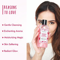 THE LOVE CO. Luxury Japanese Cherry Blossom Bubble Bath - Aromatherapy Soap and Bath Oil with Epsom Salt for Dry Skin - Moisturizing and Soothing - Suitable for All Ages and Sensitive Skin - Luxury Bubble Bath for Self-Care - 295ml