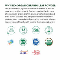 INDUS VALLEY 100% Organic Brahmi Powder | Bacopa monnieri for Hair Cleanser & Hair Care - (100g)