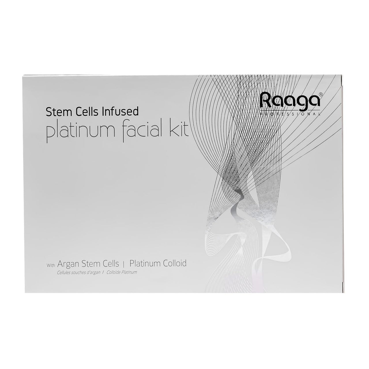 Raaga Professional Stem Cells Infused Platinum 6 Step Facial Kit | Platinum Colloid, Argan Stem Cells | Restores Skin's  Moisture | All Skin Types (61 gm)