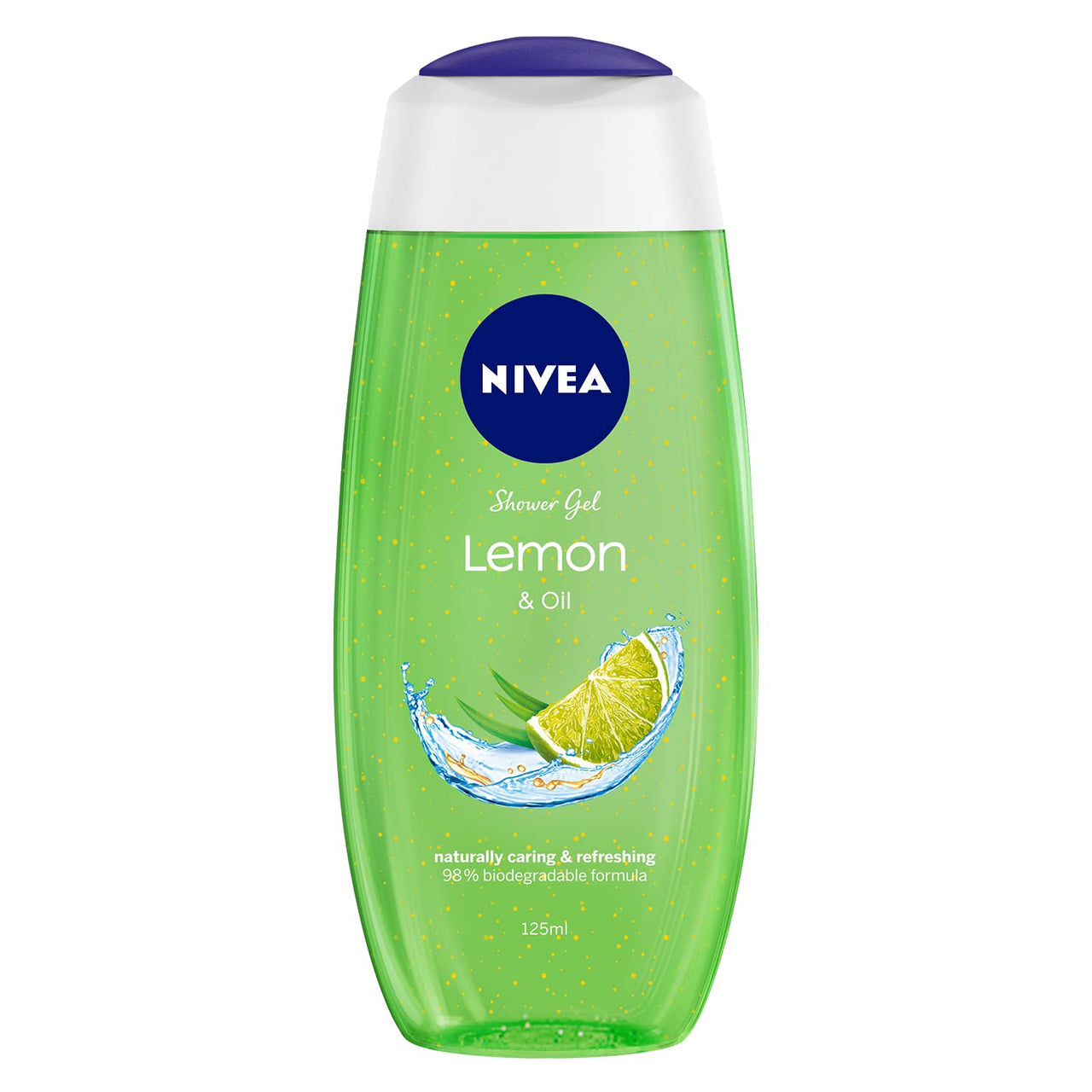 NIVEA Lemon and oil 125 ml Body Wash| Shower Gel with Scent of Lemon and Care Oil | Pure Glycerin for Instant Soft & Summer Fresh Skin|Microplastic Free |Clean, Healthy & Moisturized Skin