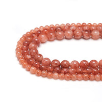 45pcs 8mm Natural Stone Beads Sunstone Chalcedony Beads Energy Crystal Healing Power Gemstone for Jewelry Making, DIY Bracelet Necklace