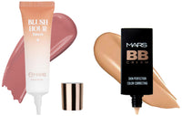 MARS Liquid Blush Hour | Dewy-Matte Finish | Highly Pigmented | Lightweight & Long-Lasting Formula | Effortless Application (12 ml) (01-DAWN) BB Cream Lightweight Foundation (30 ml) (Tan)