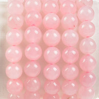 Massive Beads Natural Healing Power Gemstone Crystal Beads Unisex Adjustable Macrame Bracelets 8mm Rose Pink