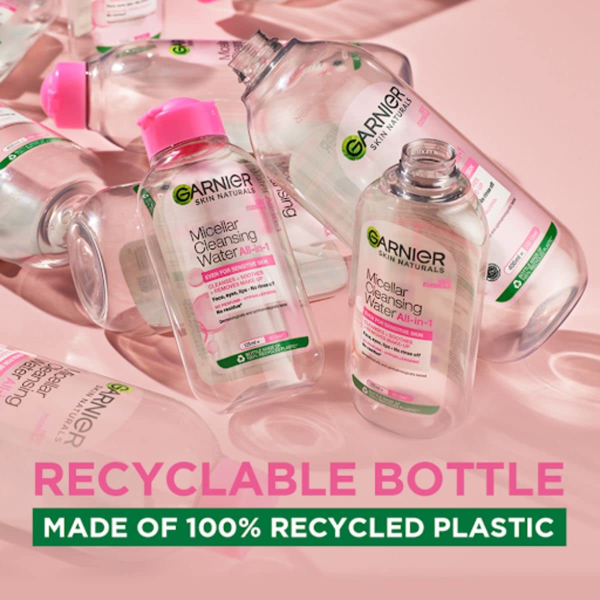 Garnier Skin Naturals, Cleansing Water, Hydrating & Soothing, Micellar Cleansing Water, 400ml (Pack of 2)