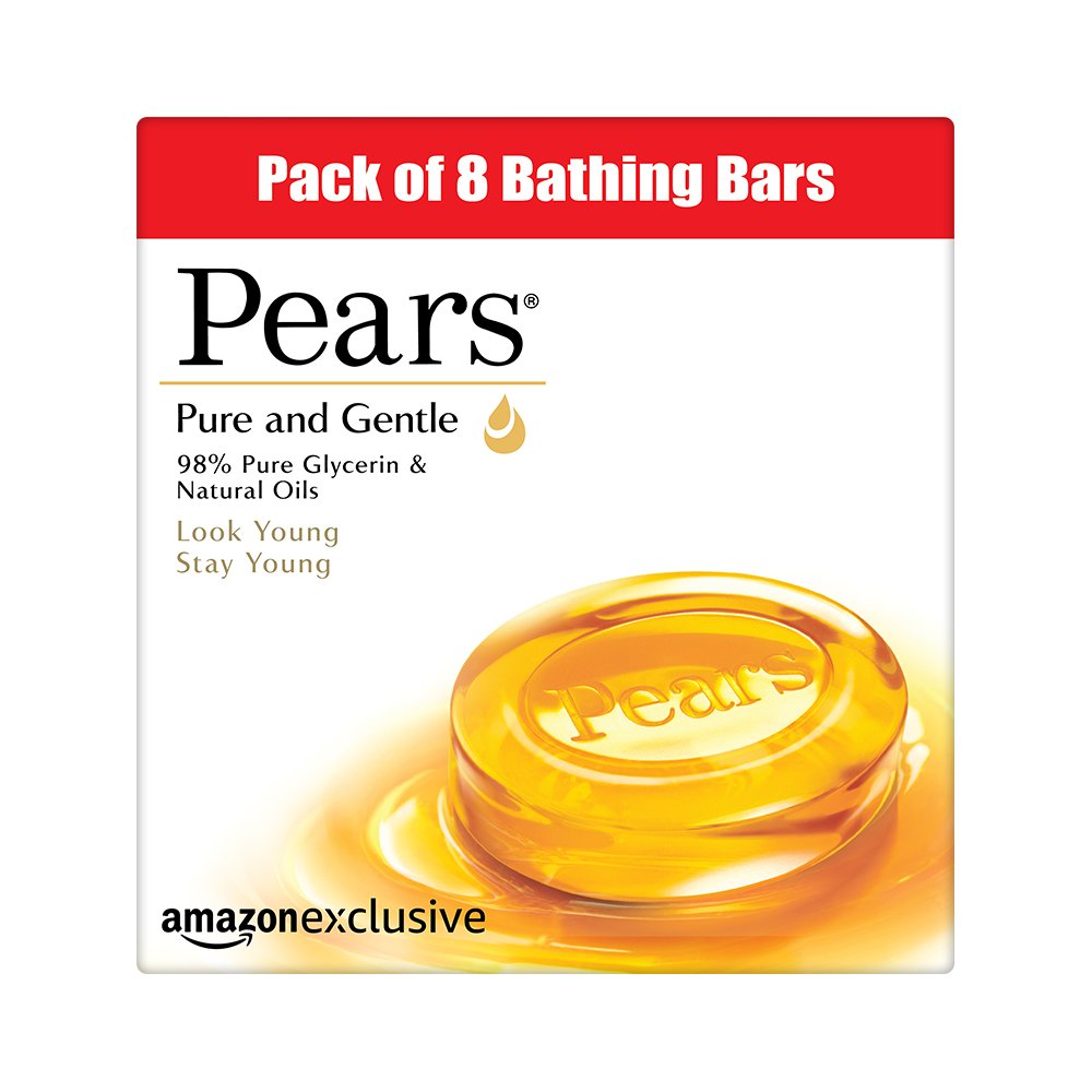 Pears Pure And Gentle Bathing Bar, 125g (Pack Of 8) & Dove Daily Shine Conditioner, 180ml