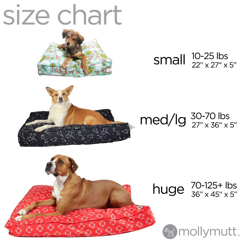 Molly Mutt Medium to Large Dog Bed Cover - Lion’s Roar Print - Measures 27”X36”X5’’ - 100% Cotton - Durable - Breathable - Sustainable - Machine Washable Dog Bed Cover 36.0"L x 27.0"W x 5.0"Th Lion's  Roar