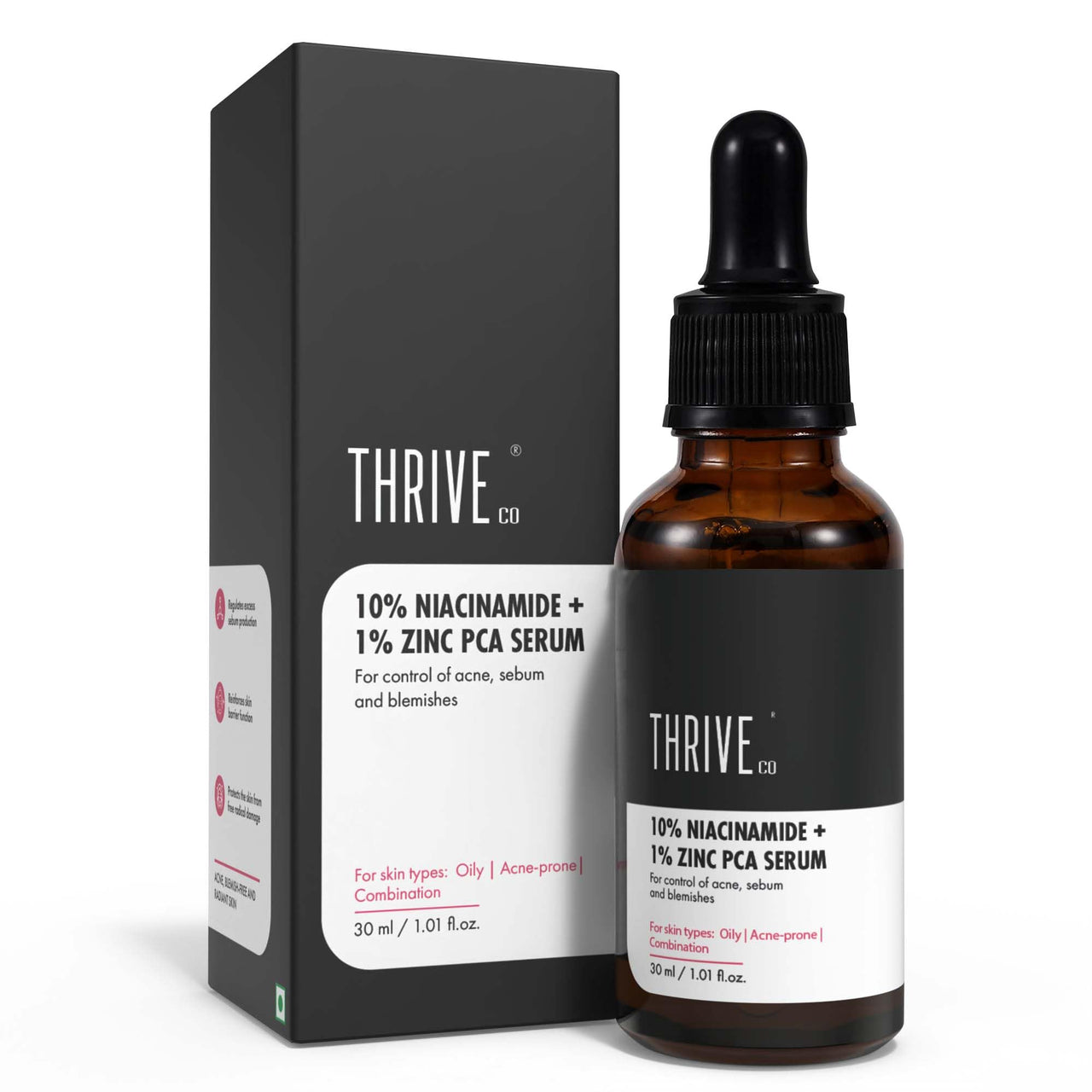 ThriveCo Clear Skin Trio |10% Niacinamide & 1% Zinc PCA Serum(30ml) + 10% Vitamin C & Hyaluronic Acid Serum(30ml) + 2% Salicylic Acid Serum(30ml) |Fades Acne, Dark Spots & Gives Bright Glow