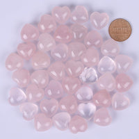 Loveliome 7 Pcs Natural Mini Rose Quartz Heart Love Healing Palm Crystal Energy Stone(0.6 Inch) B-pink-rose Quartz-1 0.6
