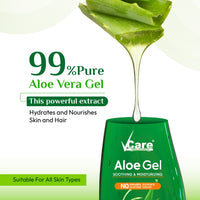 VCare Aloe Vera Gel | Aloe vera Gel for Face | Skin, Acne Scars, Wrinkles, Hair Care, Moisturizer & Dark Circles for Smooth Skin, 120 ml (Pack of 2)
