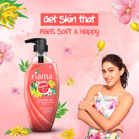 Fiama Happy Naturals Body Wash Shower Gel, Plum Blossom and Ylang, 500ml, Body Wash for Women & Men, 97% Natural Origin Content, Safe on Sensitive Skin Bodywash