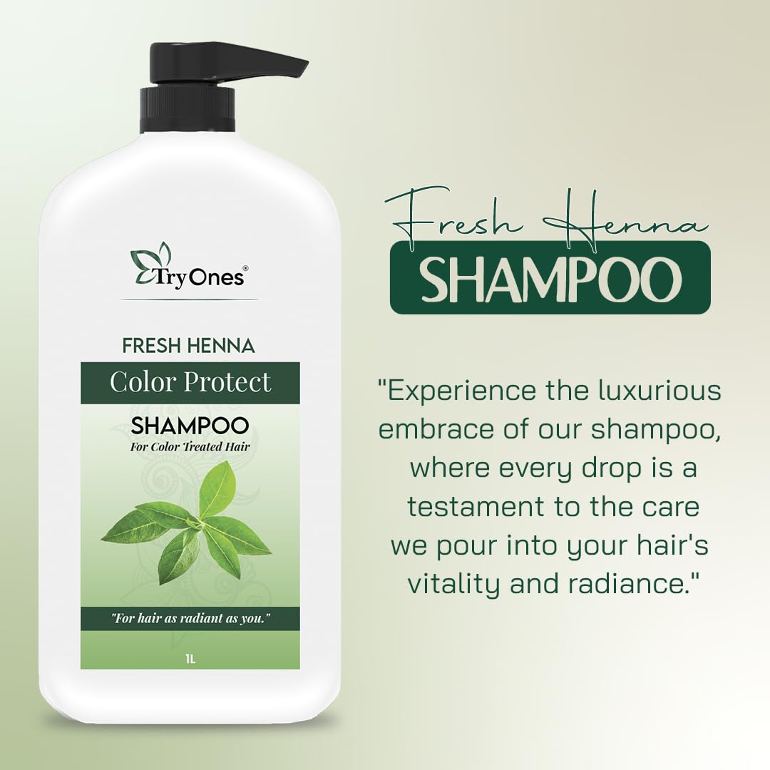Henna Shampoo For Smooth, Shiny & Nourished Hair | Repairs Hair damage, Controls Frizz | For All Hair Types 1000 ml