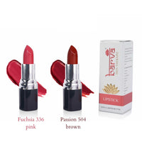 Barva Natural & Moisturising Lipsticks made using Clarified Butter, Kokum butter and Mineral Colours, 4.3g (Pack of 2) (Passion 504 & Fuchsia 336)