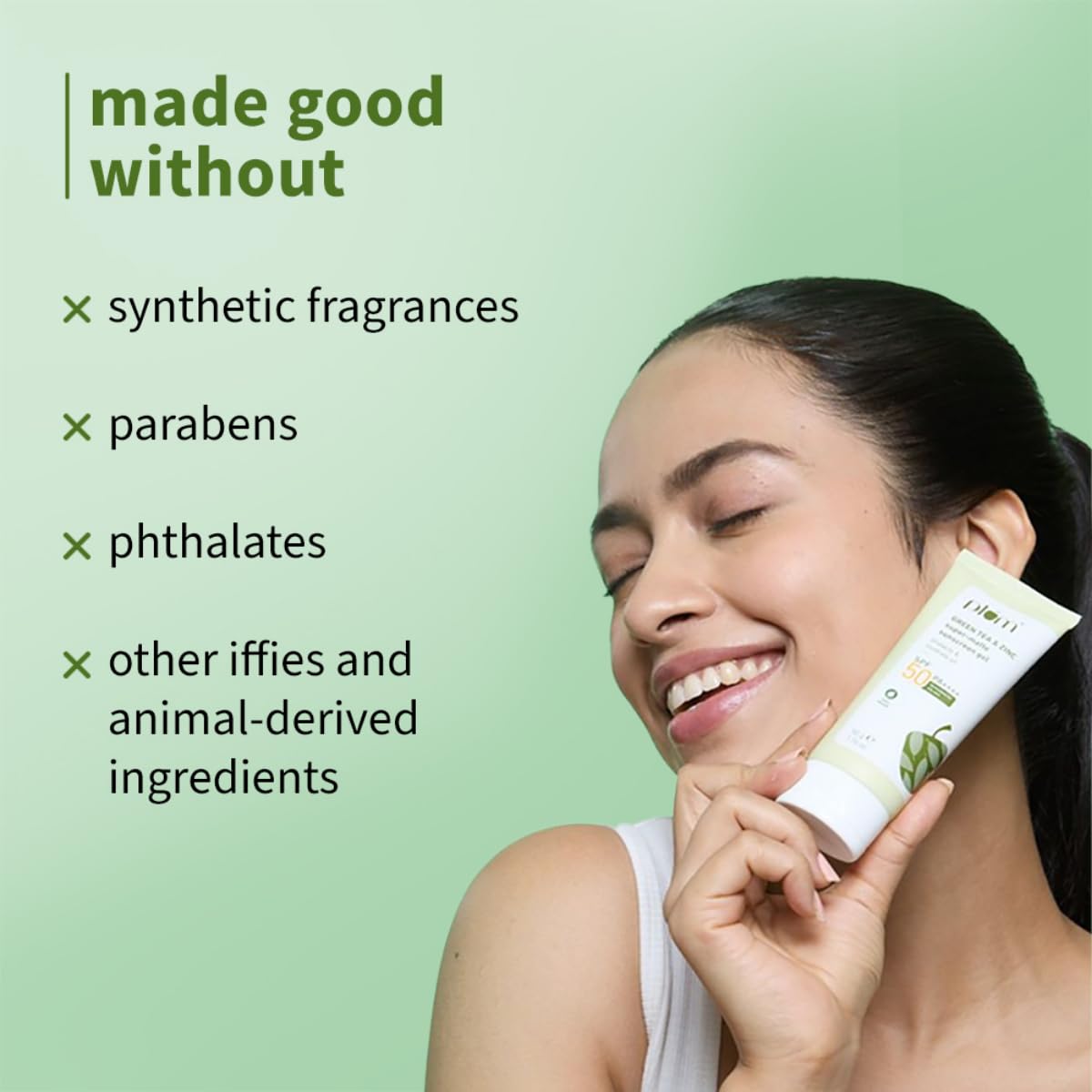 Plum Green Tea & Zinc Super-Matte Gel Sunscreen SPF 50 PA ++++ | Formulated for Oily, Combination and Acne Prone Skin | Protects & Controls Oil | Lightweight, No White Cast & Non-Sticky | Vegan | 50 g