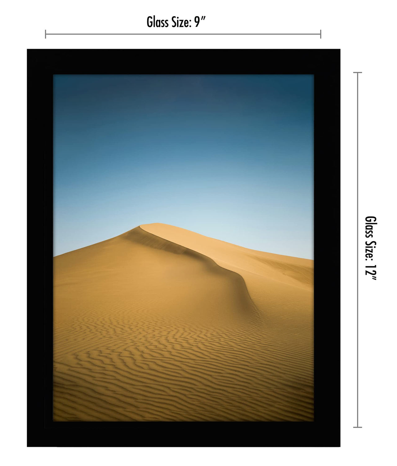 Americanflat 9x12 Picture Frame in Black - Engineered Wood Photo Frame with Shatter-Resistant Glass, Hanging Hardware, and Easel for Wall and Tabletop Display