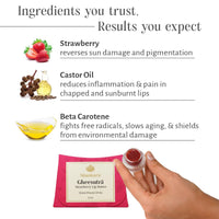 Shankara Gheesutrā Strawberry Lip Butter, Ayurvedic Lip Balm for Soothing Dry, Inflamed, and Chapped Lips - Nourishment, Moisturizing, and Hydration up to 12 Hours - (Pack of 1) - 3ml