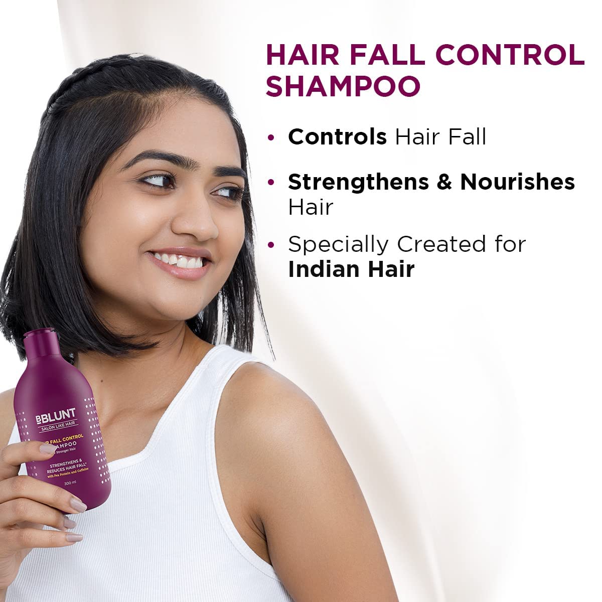 BBlunt Hot Shot Heat Protection Mist 150ml | Hair Fall Control Shampoo with Pea Protein & Caffeine 300ml