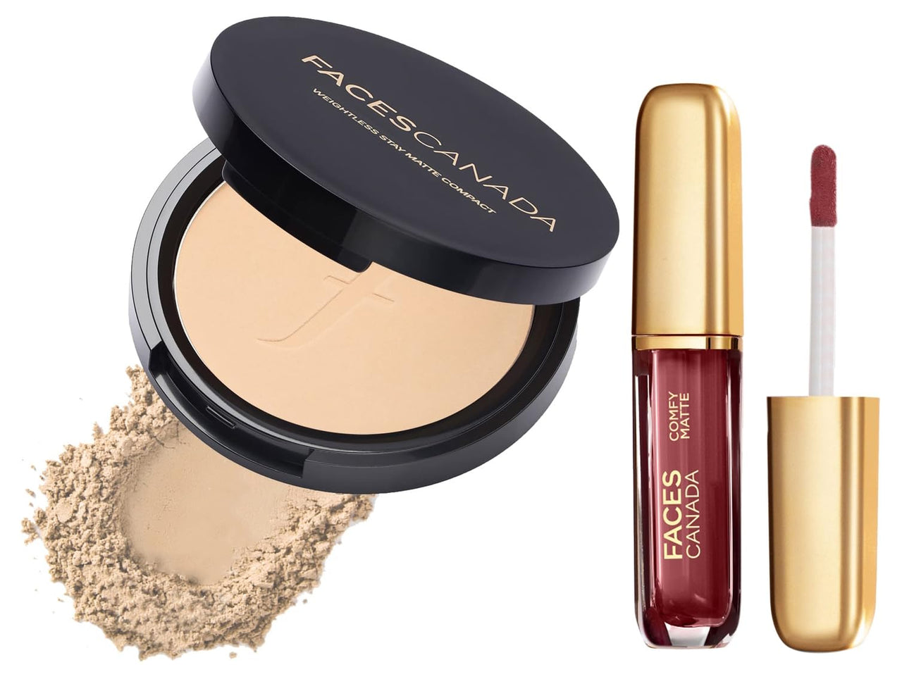 FACESCANADA Comfy Matte Liquid Lipstick - Note To Self 07, 3 Ml, Weightless Matte Finish Compact Powder - Natural 02 | 9 G